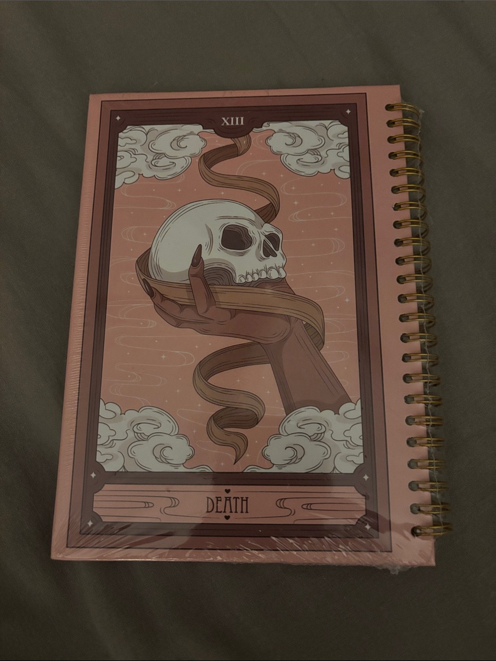 Tarot Death Spiral Skull Spiral-Bound Notebook 5.5”x8.3” 80 pages- Pink